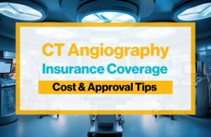 Doctor explaining CT-Angiography results to patient – insurance coverage guide