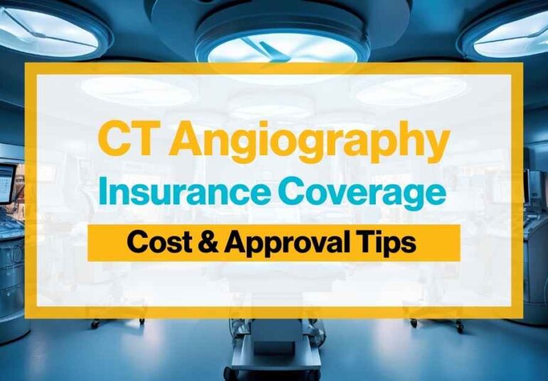 Doctor explaining CT-Angiography results to patient – insurance coverage guide